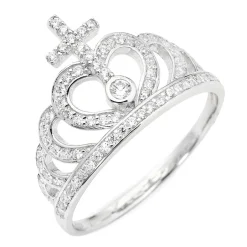 New Anello Amen Corona Principessa In Argento 925 Con Zirconi Bianchi Collezione Corone Misura 16 Gioielli Amen | Outlet Gioielli