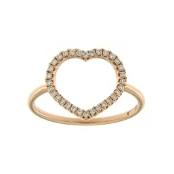 Best Anello Cuore Forato in Oro Rosa e Diamanti Anelli