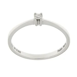 Sale Anello di Fidanzamento Precisione in Oro Bianco con Diamante 0,05 Carati Anelli Di Fidanzamento