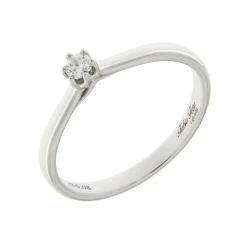 Sale Anello di Fidanzamento Coroncina in Oro Bianco con Diamante 0,08 Carati Anelli Di Fidanzamento
