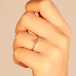 Best Anello di Fidanzamento Calice in Oro Bianco con Diamante 0,25 Carati Anelli Di Fidanzamento