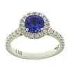 Discount Anello Corona Tanzanite in Oro Bianco con Diamanti Anelli