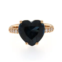 Discount Anello Cuore con Topazio London e Diamanti in Oro Rosa Anelli