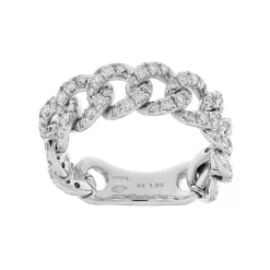 Outlet Anello Groumette Snodato in Oro Bianco con Diamanti Anelli