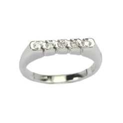 Sale Anello in Oro Bianco e Diamanti 0,12 Carati Outlet Gioielli | Anelli