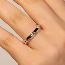 Fashion Anello in Oro Bianco con Diamanti 0,26 Carati Anelli