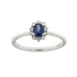 New Anello Kate Mini con Zaffiro Blu e Diamanti Taglio Brillante Anelli