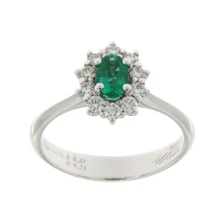 Hot Anello Kate Medio con Smeraldo e Diamanti Taglio Brillante Le Mie Creazioni | Anelli