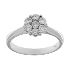 Sale Anello Modello Invisible in Oro Bianco con Diamanti 0,58 Carati Anelli Di Fidanzamento