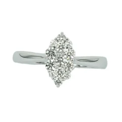 Clearance Anello Navette di Diamanti Taglio Brillante 0,46 Carati Anelli