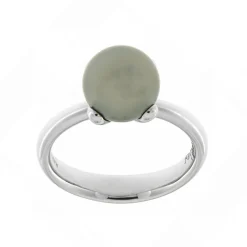 Sale Anello Perla Tahiti in Oro Bianco 9 mm Anelli