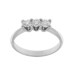 Best Anello Trilogy Modello Charlotte in Oro Bianco con Diamanti 0,31 Carati Anelli Trilogy