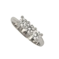 Hot Anello Trilogy in Oro Bianco con Diamanti Taglio Brillante 0,75 Carati Anelli Trilogy