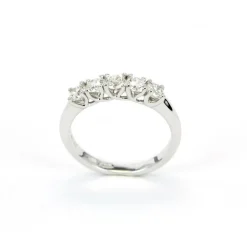 Fashion Anello Veretta in Oro bianco con Diamanti Taglio Brillante 0,82 Carati Anelli