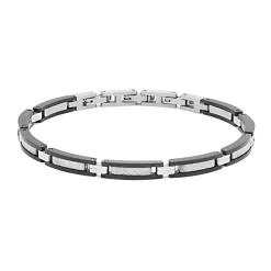 Clearance Bracciale Comete Gioielli Uomo in Acciaio e PVD Nero Uomo Gioielli Comete Uomo