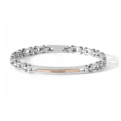 Outlet Bracciale Comete Uomo UBR 662 Collezione Nipper In Accaio Con PVD Rosa e Zirconi Uomo Gioielli Comete Uomo