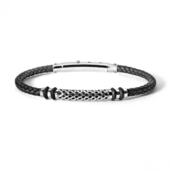 Clearance Bracciale Comete Uomo UBR 625 Net In Gomma e Acciaio PVD Nero Uomo Gioielli Comete Uomo