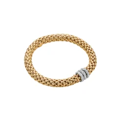 Best Bracciale Fope Collezione Love Nest Flex It in Oro Giallo con Rondelle di Diamanti Gioielli Fope