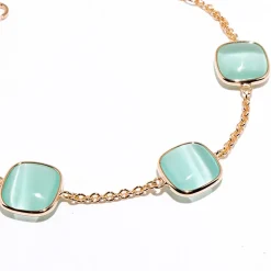Clearance Bracciale Madi Laguna Mono con Quarzi Idrotermali Verde Acqua Gioielli Madi