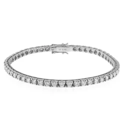 Best Bracciale Tennis con Diamanti in Oro Bianco 2,75 Carati Bracciali Tennis