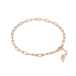 Outlet Cavigliera Desmos Paper Clip Catena In Argento Bianco E Rosa Gioielli Desmos