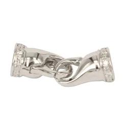 Outlet Chiusura per Collana di Perle a Moschettone in Oro Bianco con Diamanti Gioielli Con Perle