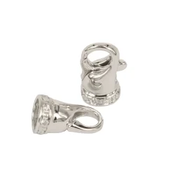 Outlet Chiusura per Collana di Perle a Moschettone in Oro Bianco con Diamanti Gioielli Con Perle