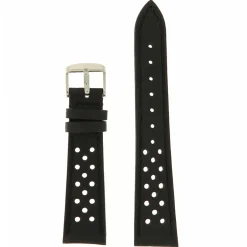 Clearance Cinturino in Cuoio Stile Racing Traforato Nero Cinturini In Pelle Di Vitello