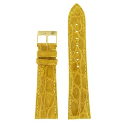 Discount Cinturino in Pelle di Coccodrillo Giallo Senape Cinturini In Pelle Di Coccodrillo
