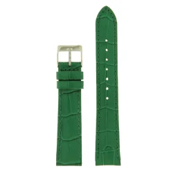 Discount Cinturino in Pelle di Vitello Stampata Coccodrillo Colore Verde Cinturini In Pelle Di Vitello