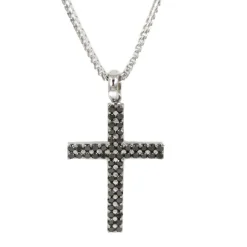 Best Collana In Oro Bianco Con Croce di Diamanti Neri Collane