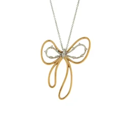 Sale Collana Bibigi Fiocco in Oro Rosa e Bianco con Diamanti Collane