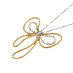 Sale Collana Bibigi Fiocco in Oro Rosa e Bianco con Diamanti Collane