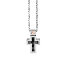 Best Collana Comete Uomo In Argento 925 Con Croce In Spinello Nero Uomo Gioielli Comete Uomo