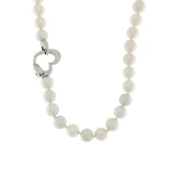 Clearance Collana di Perle Coltivate Acqua Dolce Bianche 7-7,5 mm Gioielli Con Perle