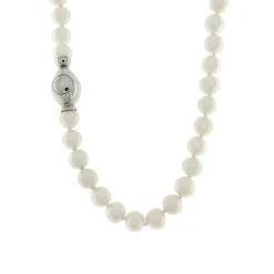 Sale Collana di Perle Coltivate Acqua Dolce Bianche 6,5-7,0 mm Gioielli Con Perle