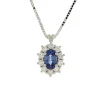 Clearance Collana Pendente Kate con Zaffiro e Diamanti Collane