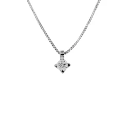 Clearance Collana Punto Luce in Oro Bianco con Diamante di 0,12 Carati Collane Punto Luce