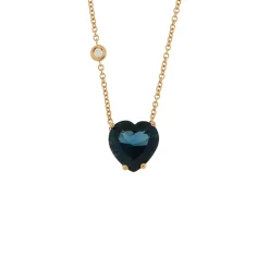 Online Collana Topazio London Taglio Cuore Piccolo in Oro Rosa Le Mie Creazioni | Collane