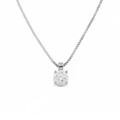 Hot Collana Punto Luce in Oro Bianco con Diamante 0,25 Carati Collane Punto Luce