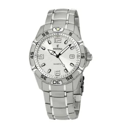 Outlet Festina Uomo Argentè In Acciaio Satinato Con Doppio Cinturino Uomo Orologi Festina Uomo