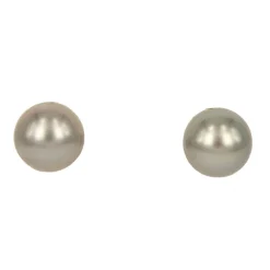 Online Orecchini in Oro Bianco con Perle Coltivate d’Acqua Dolce Grigie 9,00 mm. Gioielli Con Perle