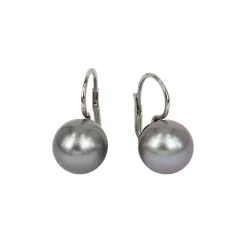 Online Orecchini in Oro Bianco con Perle Asiatiche Color Grigio Diametro 14 mm Le Mie Creazioni | Gioielli Con Perle