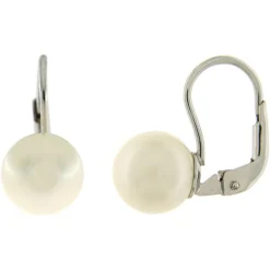 Best Orecchini in Oro Bianco con Perle Coltivate d’Acqua Dolce 7-7,5 mm. Gioielli Con Perle