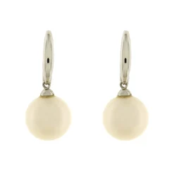 Online Orecchini Pendenti in Oro Bianco con Perle Coltivate 9 mm Gioielli Con Perle