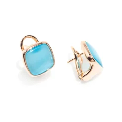 Clearance Orecchini Madi Laguna Mono Fissi al Lobo Azzurri Gioielli Madi