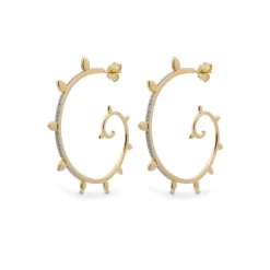 New Orecchini Rue des Mille Drop Spirale Zirconi Bianchi e Galvanica Bianca Gioielli Rue Des Mille