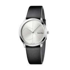 Best Orologio Calvin Klein Donna In Acciaio Collezione Minimal Argentè Con Cinturino In Pelle Nero Donna Orologi Calvin Klein Donna | Outlet Orologi