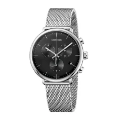 Fashion Orologio Calvin Klein Uomo Nuova Collezione High Noon Chrono Nero Cassa in Acciaio MM. 43 Con Cinturino In Maglia Milano Uomo Outlet Orologi | Orologi Calvin Klein Uomo
