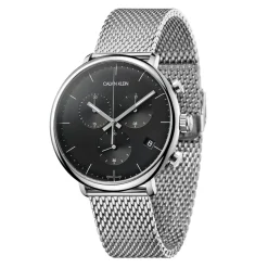 Fashion Orologio Calvin Klein Uomo Nuova Collezione High Noon Chrono Nero Cassa in Acciaio MM. 43 Con Cinturino In Maglia Milano Uomo Outlet Orologi | Orologi Calvin Klein Uomo